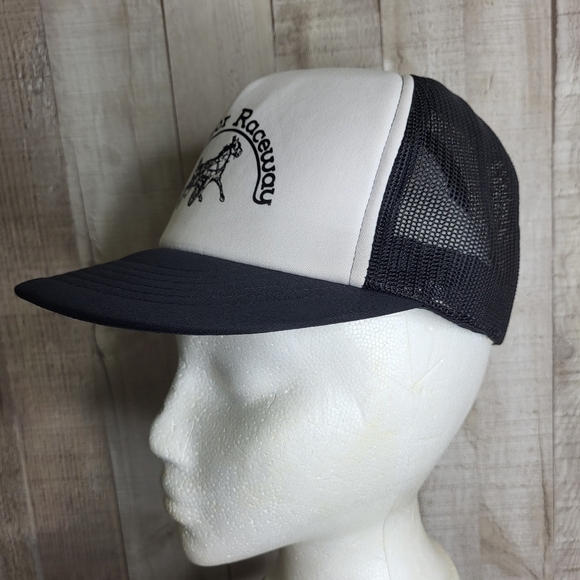 Windsor Raceway Trucker Hat. Black a& White. Vintage, Made in Canada. - Picture 3 of 6